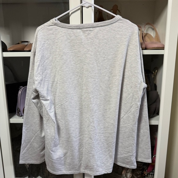 NWT Tex Light Gray Long Sleeve Pajama Shirt Size XL - Picture 5 of 5